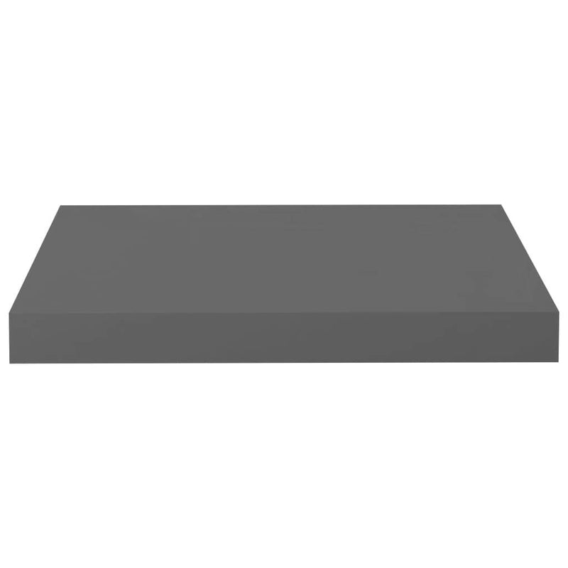 Floating Wall Shelf High Gloss Grey 40x23x3.8 cm MDF