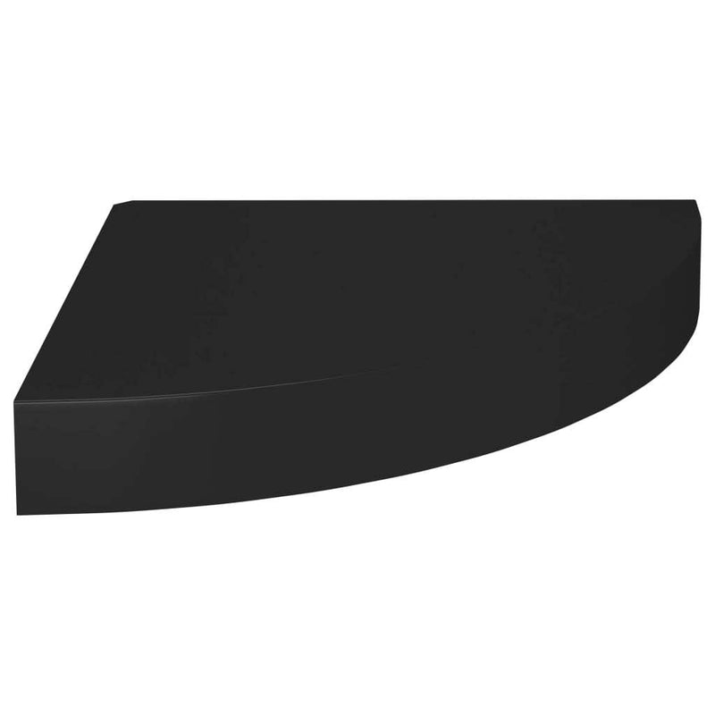 Floating Corner Shelf Black 25x25x3.8 cm MDF