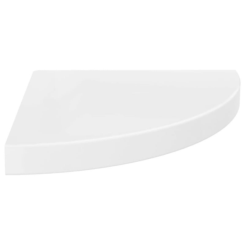 Floating Corner Shelves 2 pcs High Gloss White 35x35x3.8 cm MDF