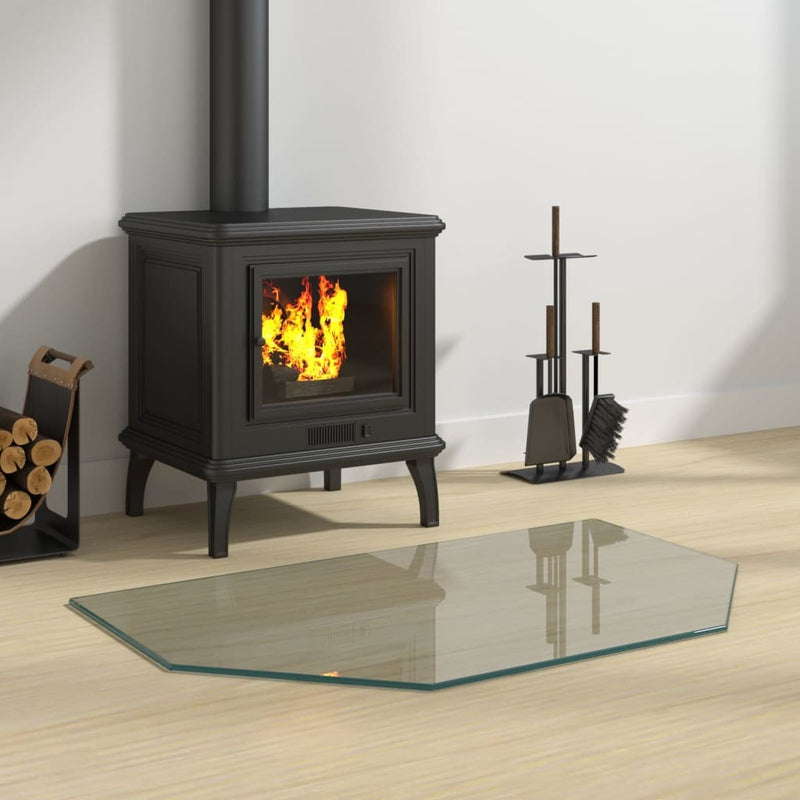 Fireplace Glass Plate Hexagon 80x50 cm