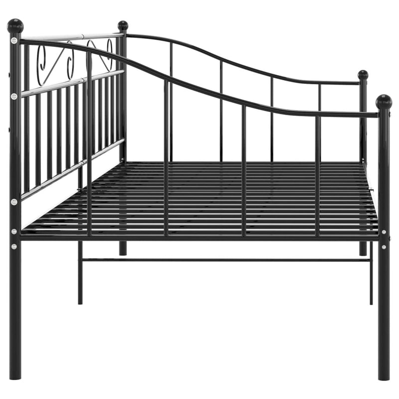 Sofa Bed Frame without Mattress Black Metal 90x200 cm