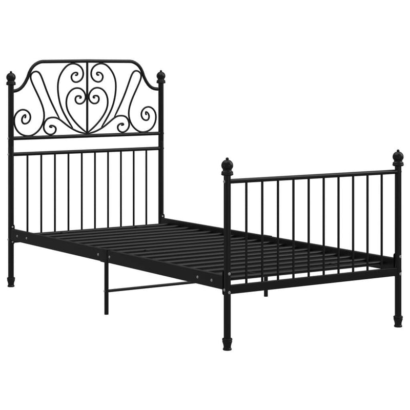 Bed Frame without Mattress Black Metal 100x200 cm