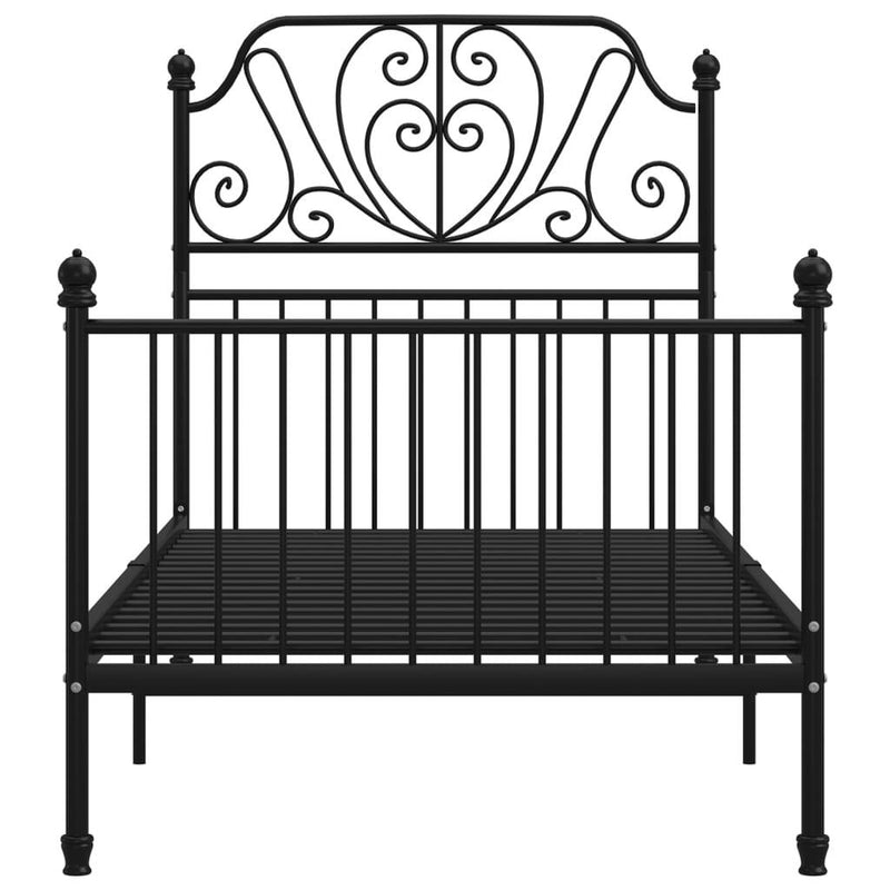 Bed Frame without Mattress Black Metal 100x200 cm