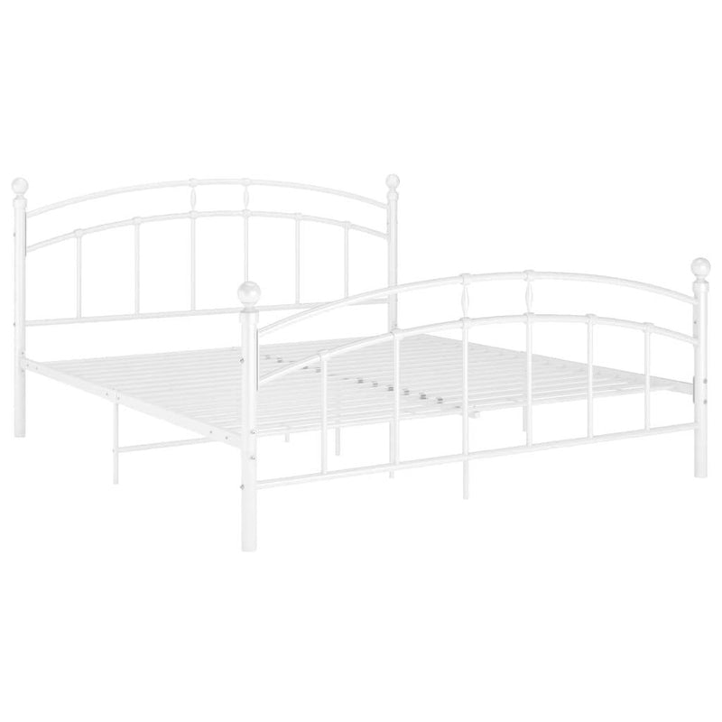 Bed Frame without Mattress White Metal 200x200 cm