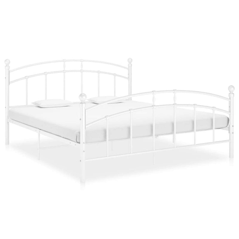 Bed Frame without Mattress White Metal 200x200 cm