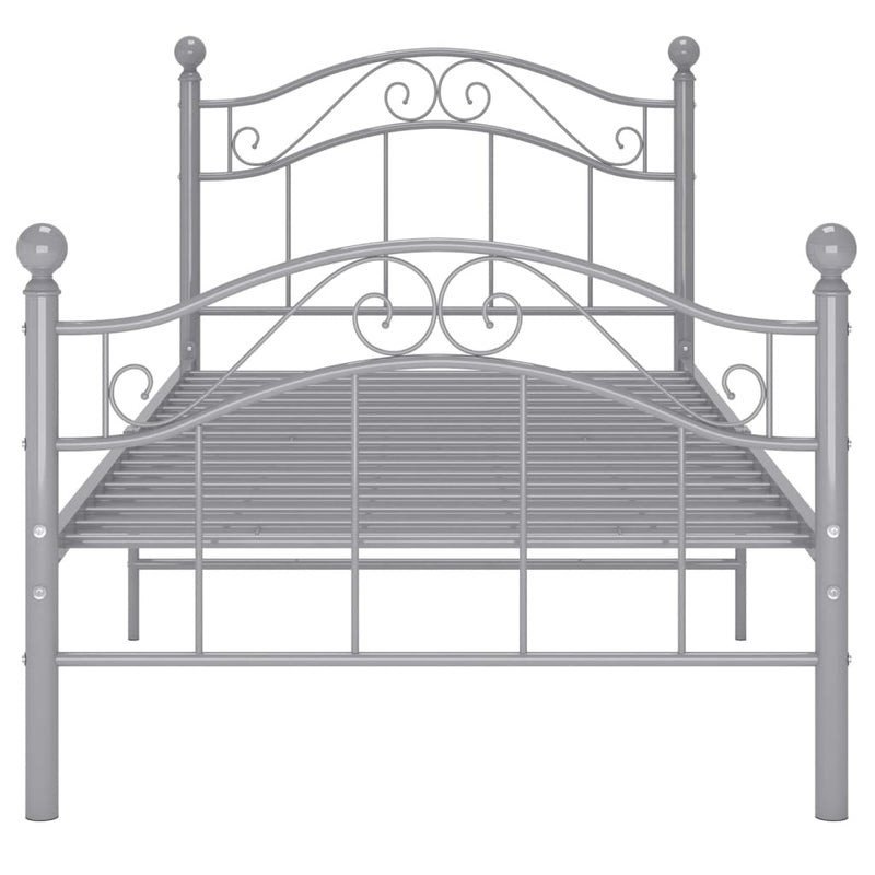 Bed Frame without Mattress Grey Metal 100x200 cm