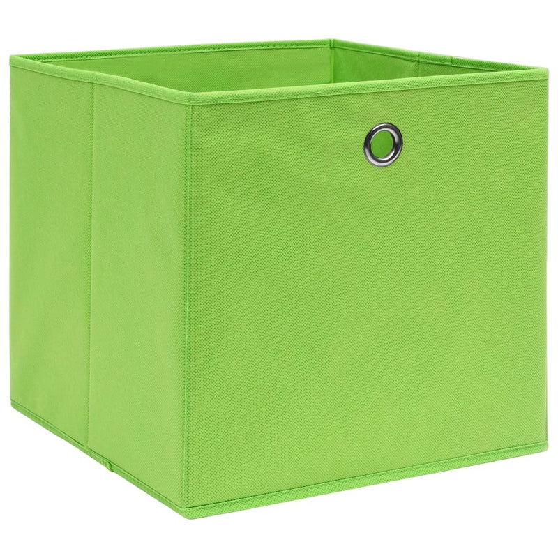 Storage Boxes 4 pcs Non-woven Fabric 28x28x28 cm Green