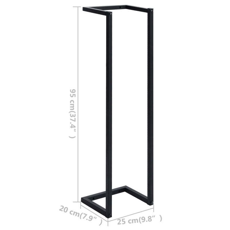 Towel Rack Black 25x20x95 cm Iron