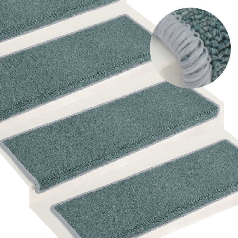 Carpet Stair Treads 15 pcs 65x21x4 cm Blue