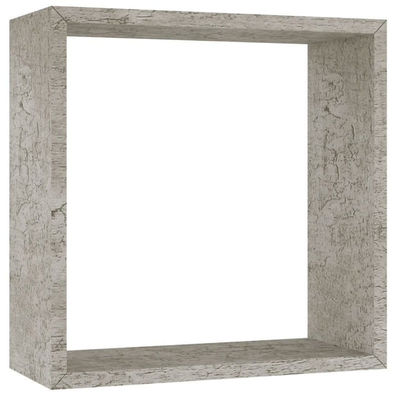 Wall Cube Shelves 3 pcs Concrete Grey