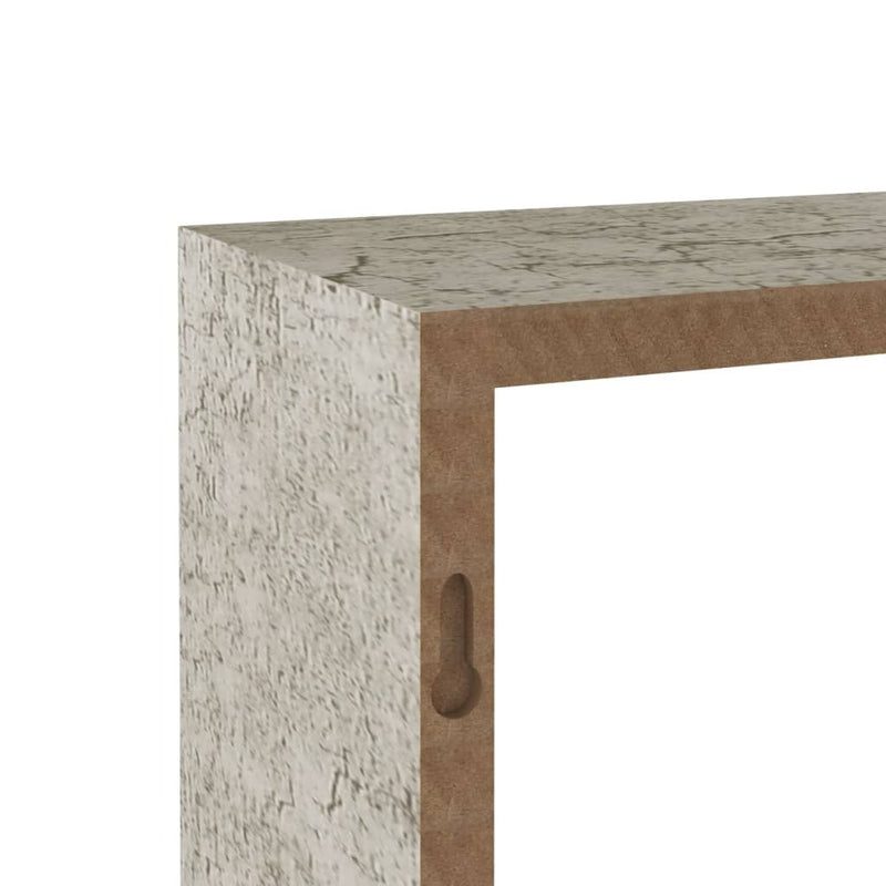 Wall Cube Shelves 3 pcs Concrete Grey