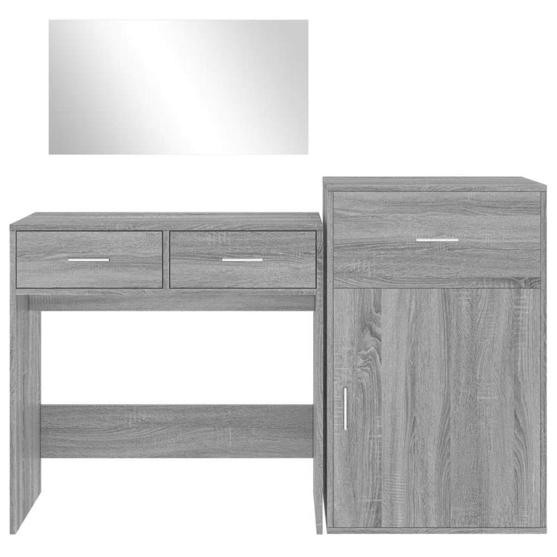 3 Piece Dressing Table Set Grey Sonoma Engineered Wood