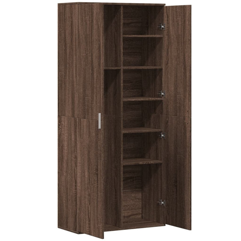 Highboard Brown Oak 80x35x180 cm Engineered Wood