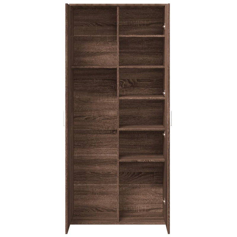 Highboard Brown Oak 80x35x180 cm Engineered Wood