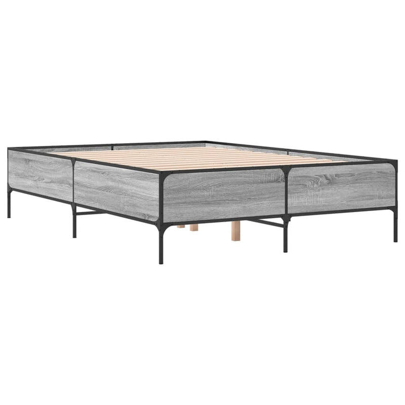 Bed Frame without Mattress Grey Sonoma 160x200 cm