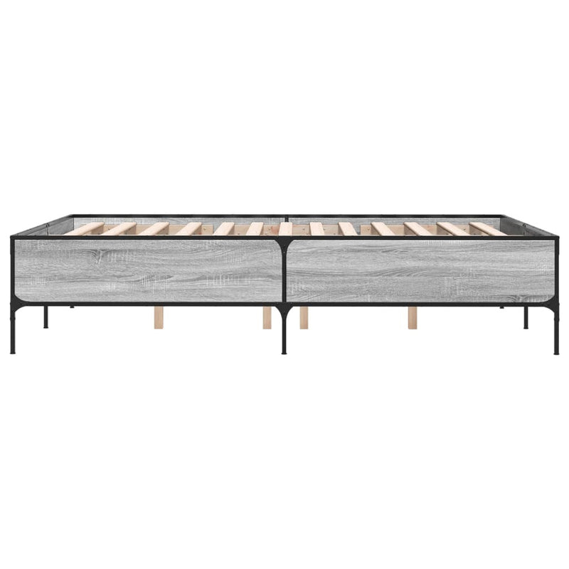 Bed Frame without Mattress Grey Sonoma 160x200 cm