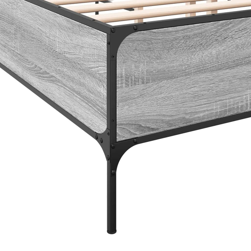 Bed Frame without Mattress Grey Sonoma 160x200 cm