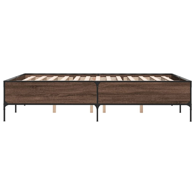 Bed Frame without Mattress Brown Oak 120x190 cm Small Double