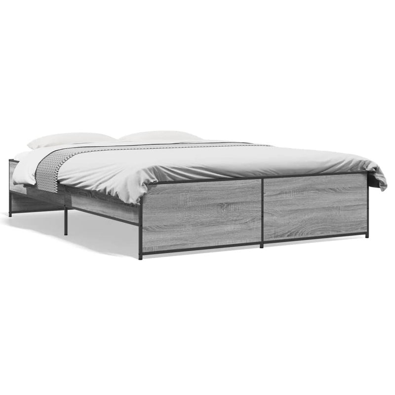 Bed Frame without Mattress Grey Sonoma 150x200 cm King Size