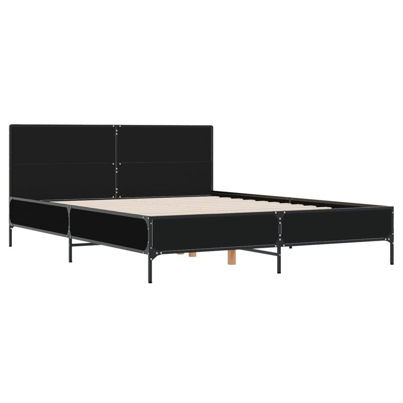 Bed Frame without Mattress Black 160x200 cm