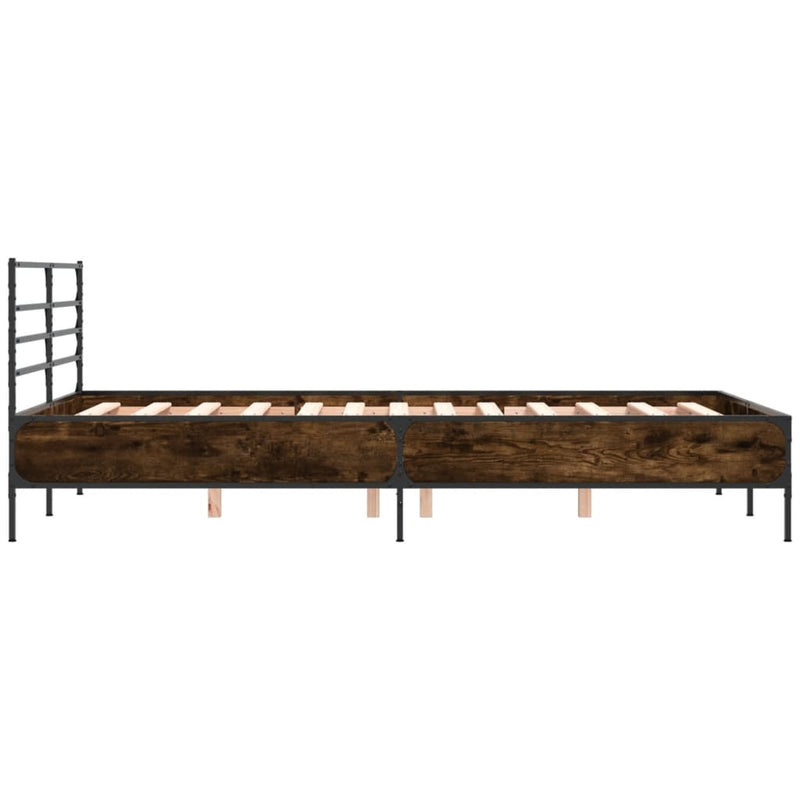 Bed Frame without Mattress Smoked Oak 135x190 cm Double