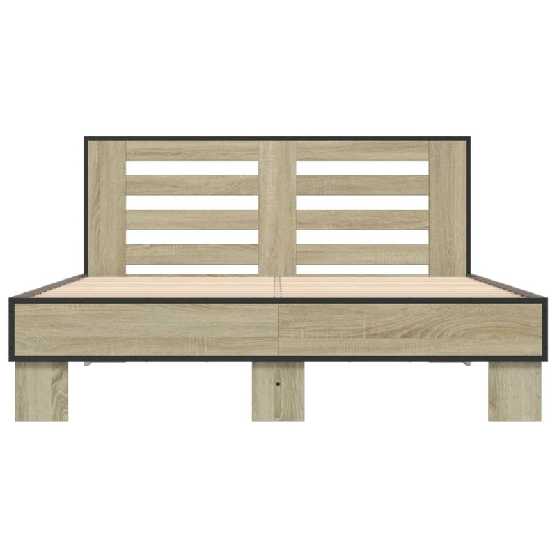 Bed Frame without Mattress Sonoma Oak 140x200 cm