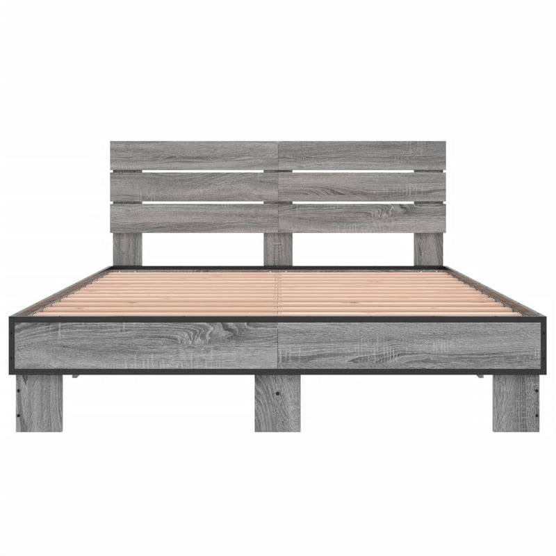 Bed Frame without Mattress Grey Sonoma 120x190 cm Small Double