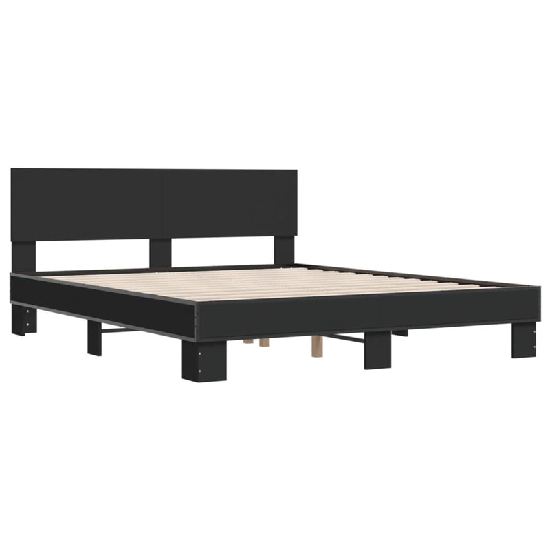 Bed Frame without Mattress Black 150x200 cm King Size