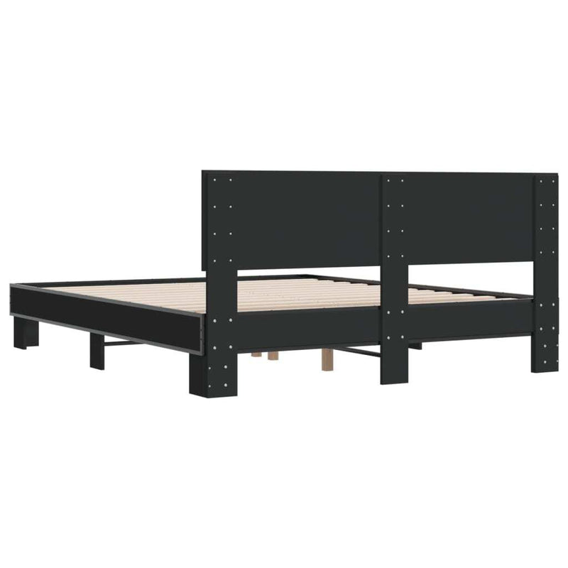 Bed Frame without Mattress Black 150x200 cm King Size