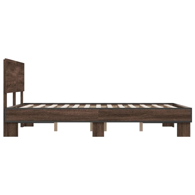 Bed Frame without Mattress Brown Oak 120x200 cm