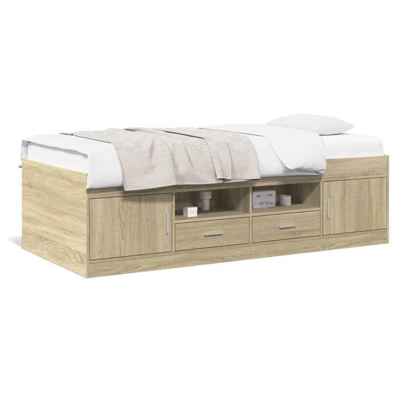 Daybed with Drawers without Mattress Sonoma Oak 90x190 cm Single