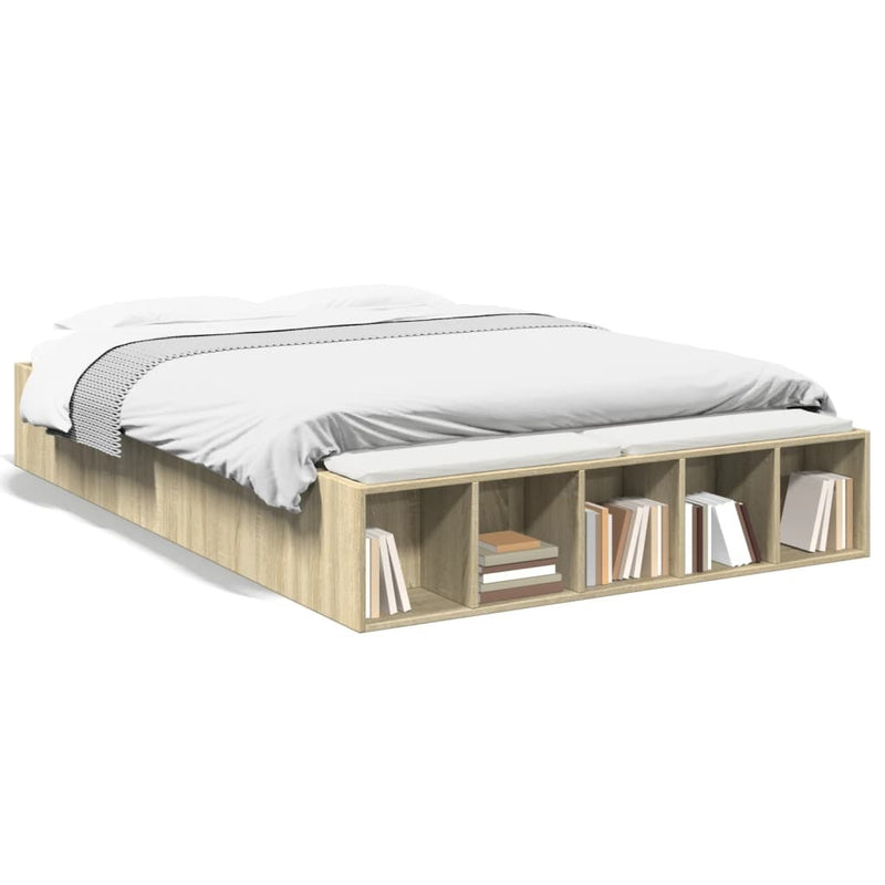 Bed Frame without Mattress Sonoma Oak 120x200 cm