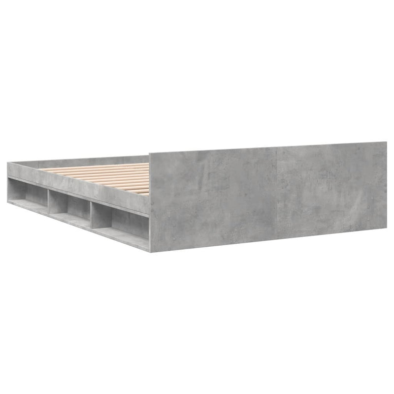 Bed Frame with Drawers without Mattress Concrete Grey 120x200 cm