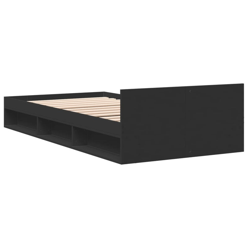 Bed Frame with Drawer without Mattress Black 75x190 cm Small Single