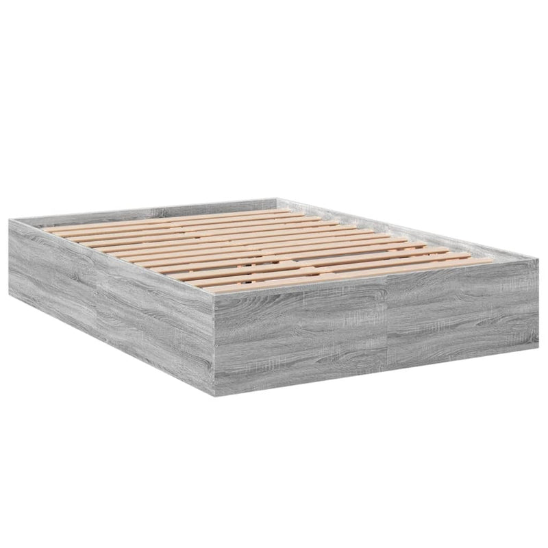 Bed Frame without Mattress Grey Sonoma 135x190 cm Double