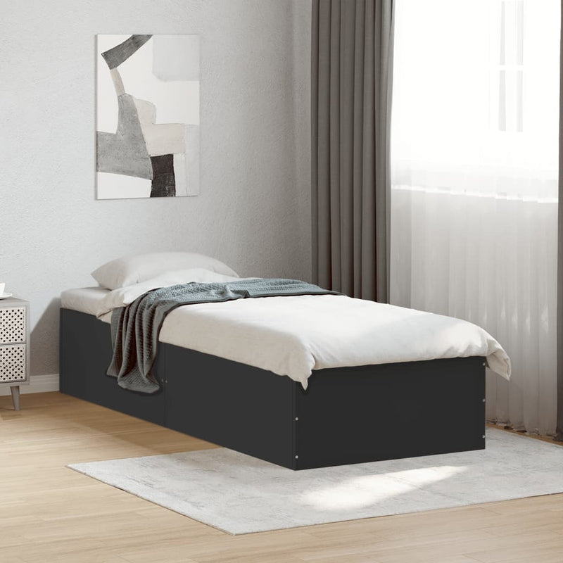 Bed Frame without Mattress Black 90x190 cm Single