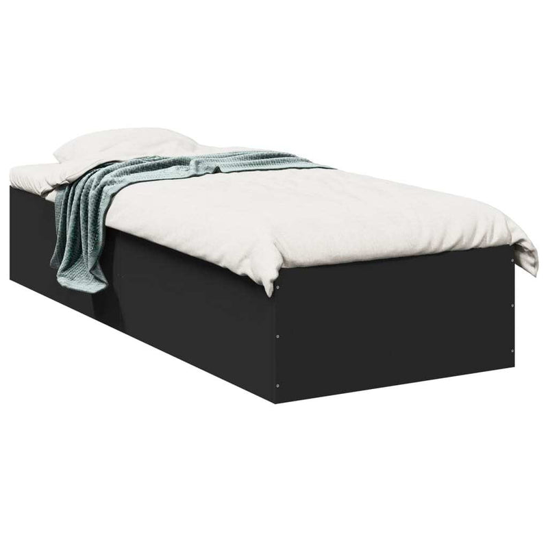 Bed Frame without Mattress Black 90x190 cm Single