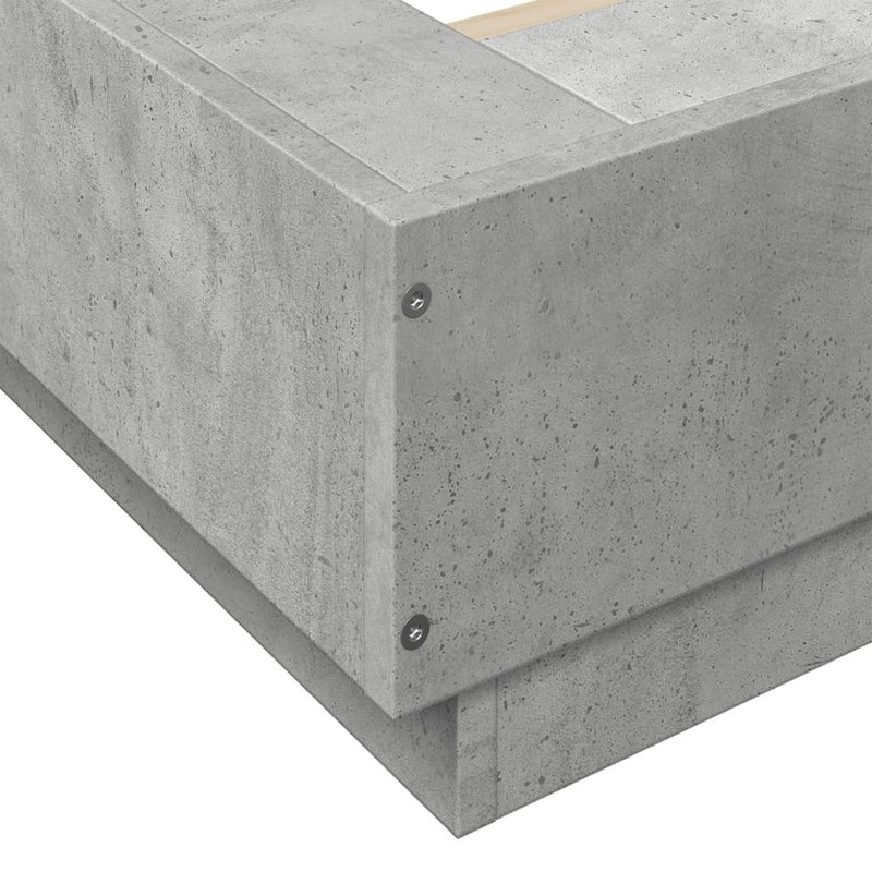 Bed Frame without Mattress Concrete Grey 135x190 cm Double