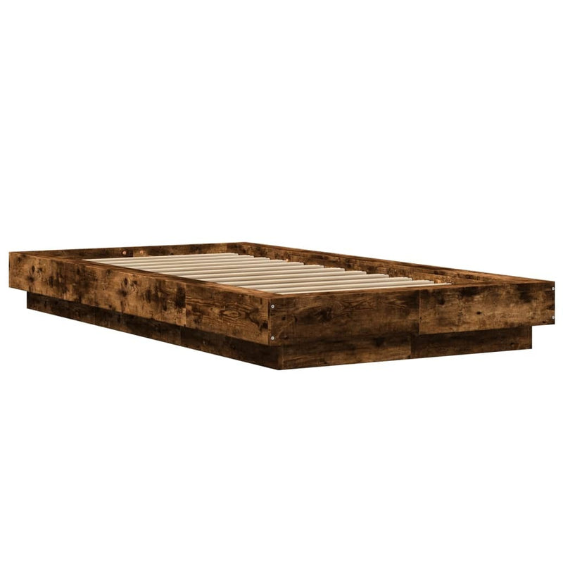 Bed Frame without Mattress Smoked Oak 90x190 cm Single