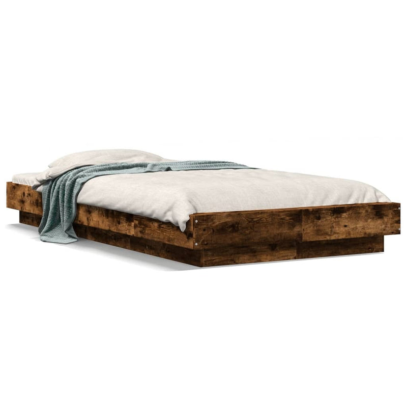 Bed Frame without Mattress Smoked Oak 90x190 cm Single