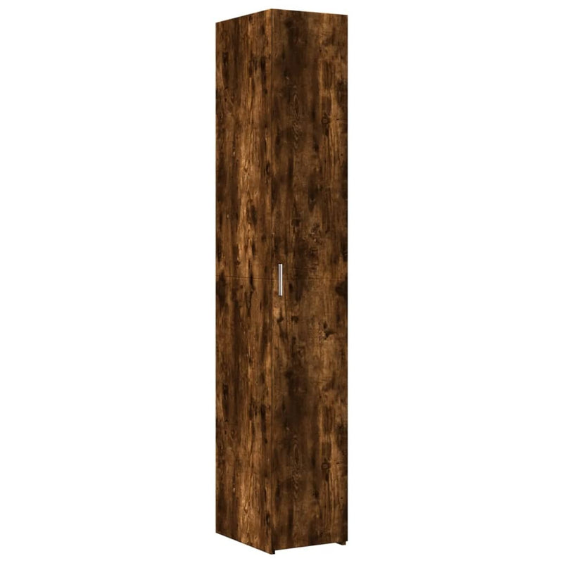 Slim Storage Cabinet Smoked Oak 30x42.5x225 cm Engineered Wood