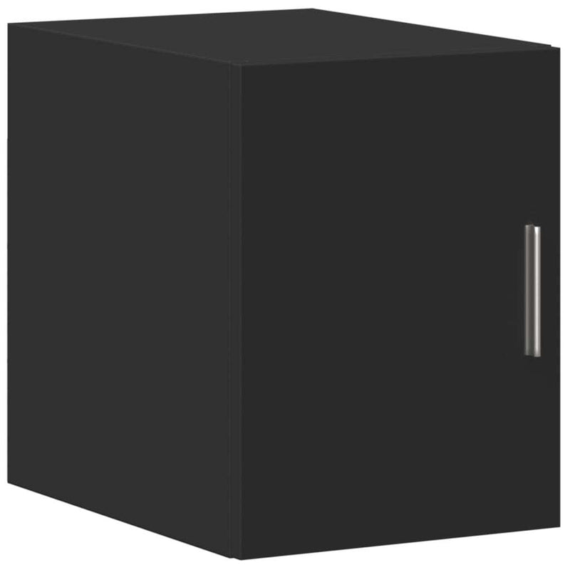 Slim Storage Cabinet Black 30x42.5x225 cm Engineered Wood