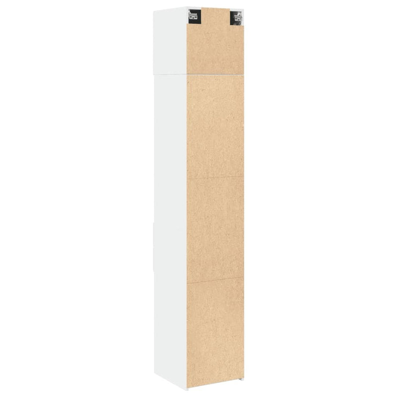 Slim Storage Cabinet White 40x42.5x225 cm Engineered Wood