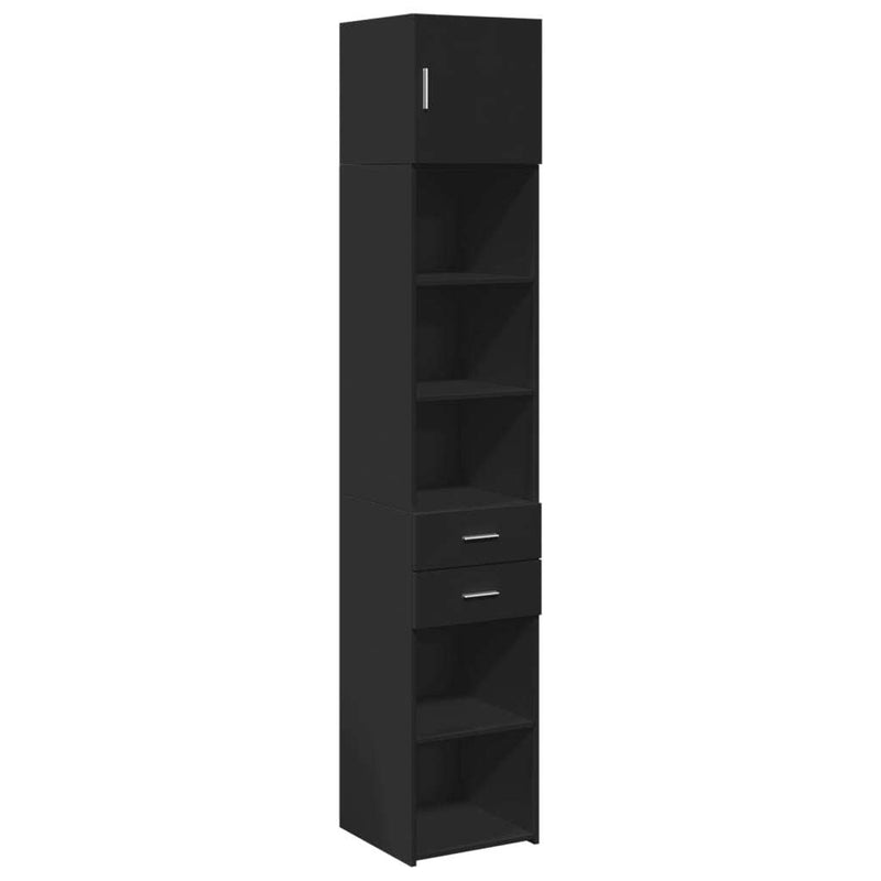 Slim Storage Cabinet Black 40x42.5x225 cm Engineered Wood