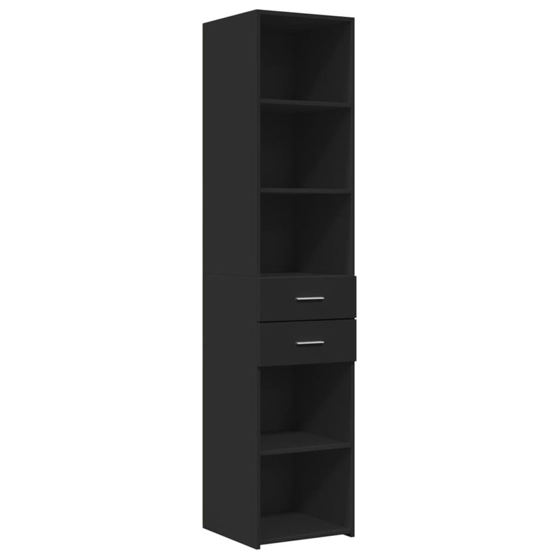 Slim Storage Cabinet Black 40x42.5x225 cm Engineered Wood