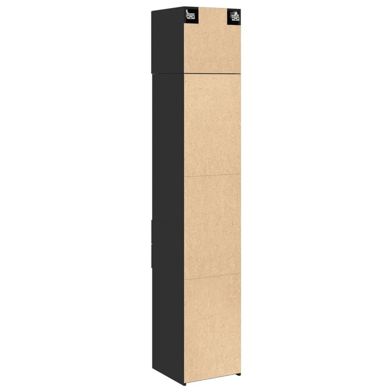 Slim Storage Cabinet Black 40x42.5x225 cm Engineered Wood