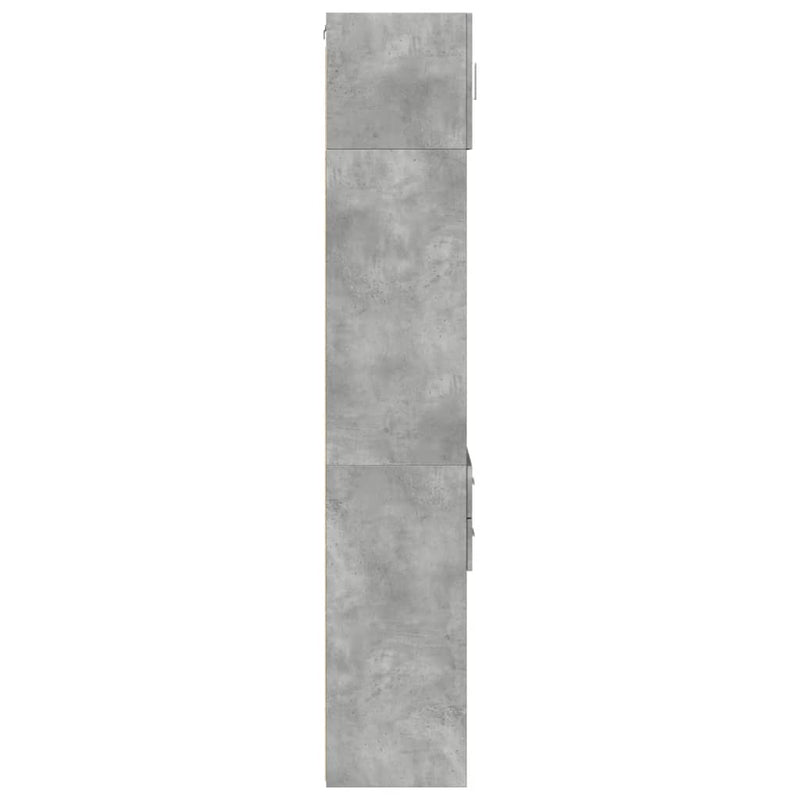 Slim Storage Cabinet Concrete Grey 40x42.5x225 cm Engineered Wood