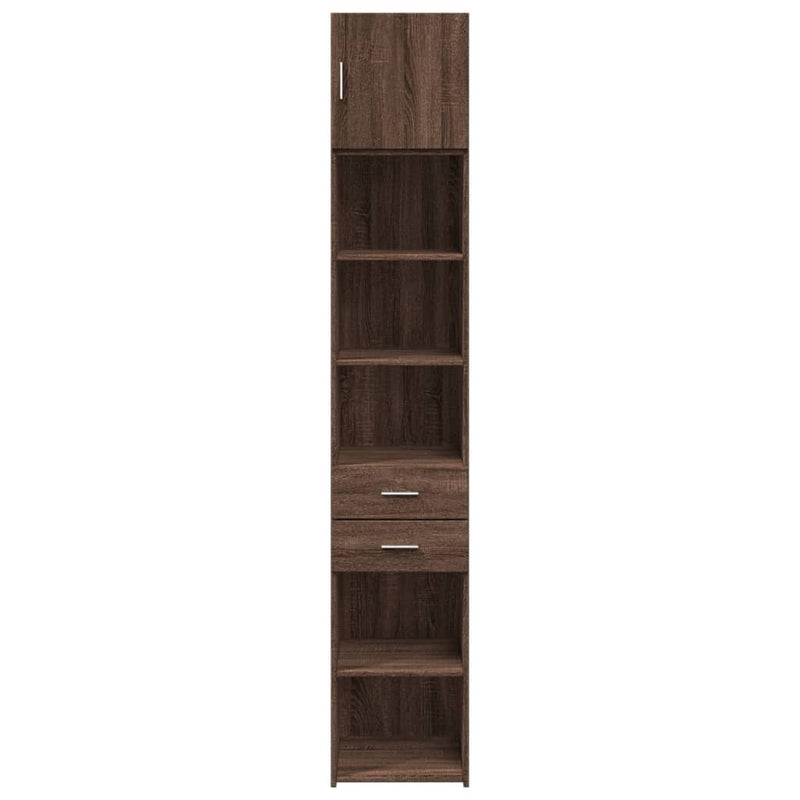 Slim Storage Cabinet Brown Oak 40x42.5x225 cm Engineered Wood