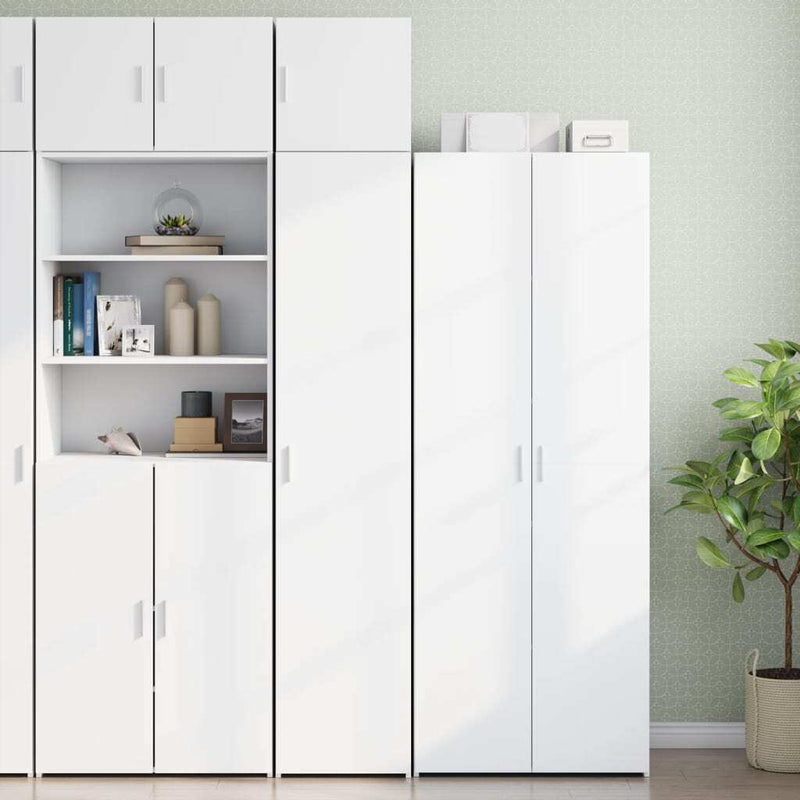 Slim Storage Cabinet White 40x42.5x225 cm Engineered Wood