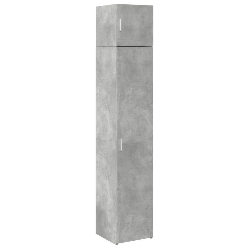 Slim Storage Cabinet Concrete Grey 40x42.5x225 cm Engineered Wood